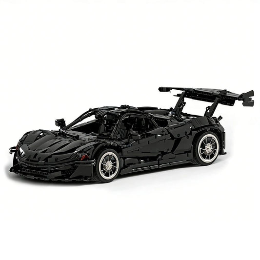 1:8 Black P1-GTR Dynamic Sports Car Building Blocks - 3222 PCS