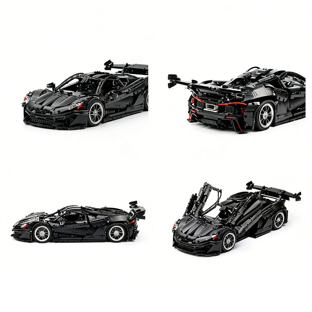 1:8 Black P1-GTR Dynamic Sports Car Building Blocks - 3222 PCS