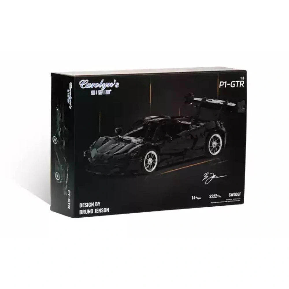 1:8 Black P1-GTR Dynamic Sports Car Building Blocks - 3222 PCS
