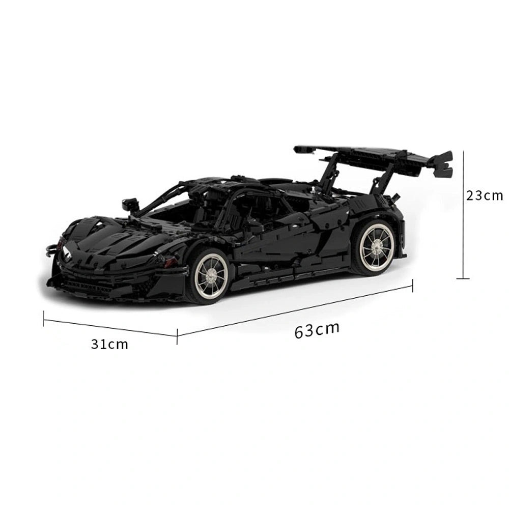 1:8 Black P1-GTR Dynamic Sports Car Building Blocks - 3222 PCS