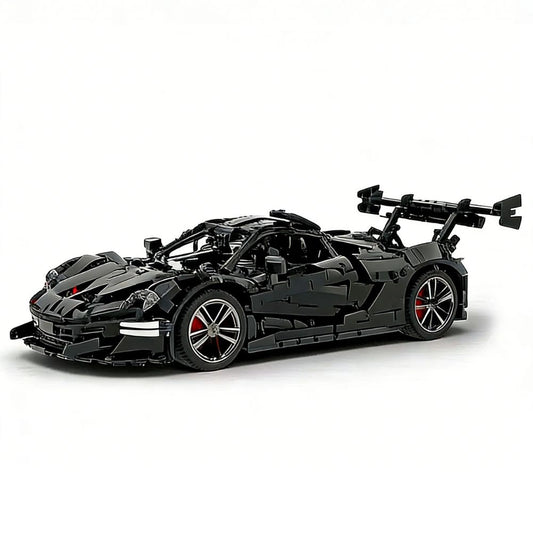 1:8 Black P1-GTR Sports Car Building Blocks - 3323 PCS
