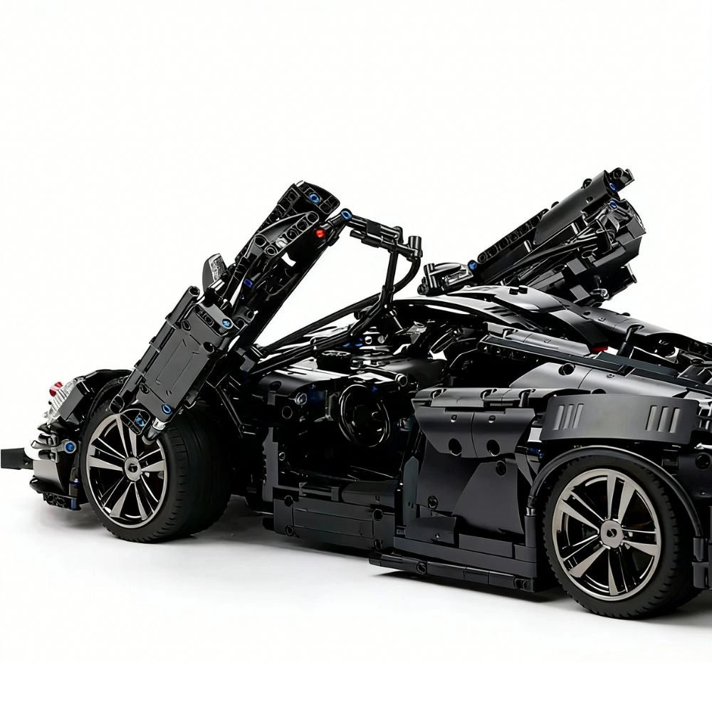 1:8 Black P1-GTR Sports Car Building Blocks - 3323 PCS