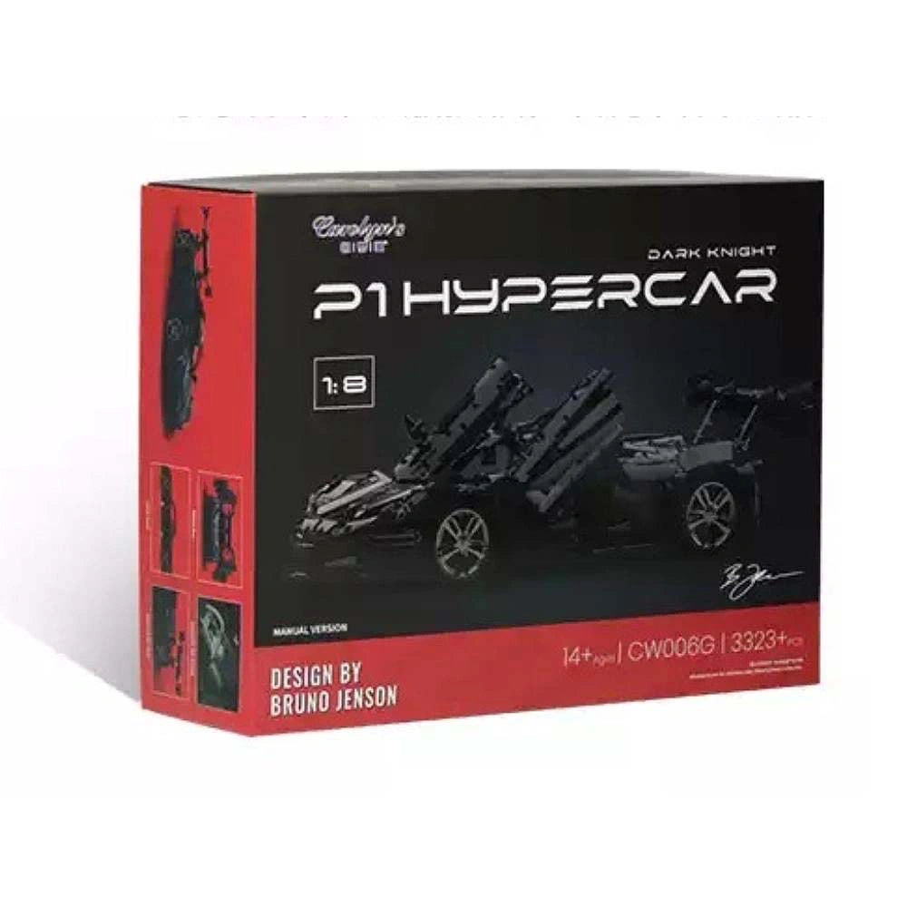1:8 Black P1-GTR Sports Car Building Blocks - 3323 PCS