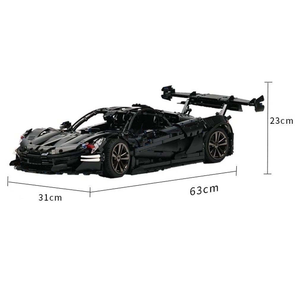 1:8 Black P1-GTR Sports Car Building Blocks - 3323 PCS