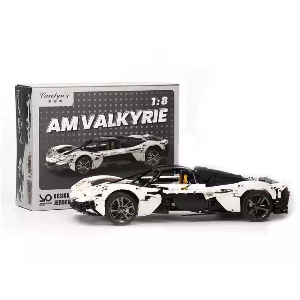 1:8 Cream White AM Valkyrie Sports Car Building Blocks - 2514 PCS