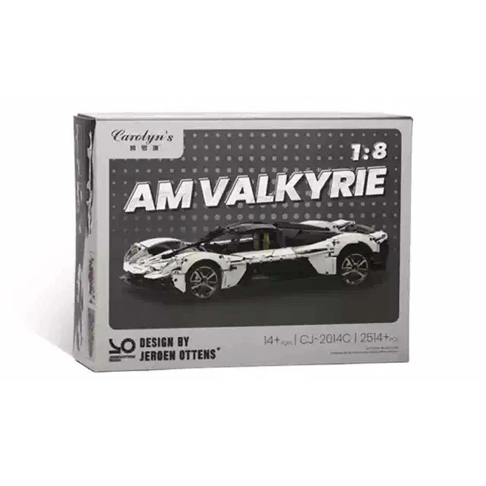 1:8 Cream White AM Valkyrie Sports Car Building Blocks - 2514 PCS