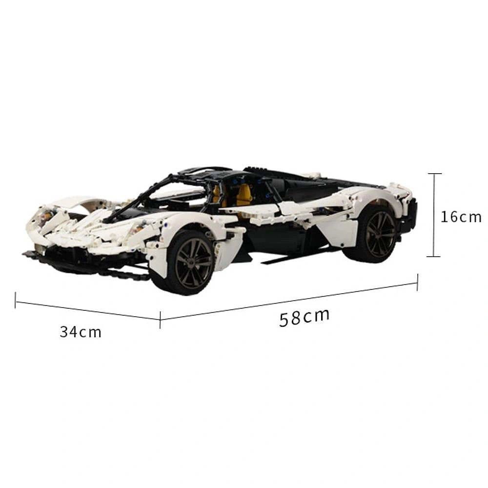 1:8 Cream White AM Valkyrie Sports Car Building Blocks - 2514 PCS