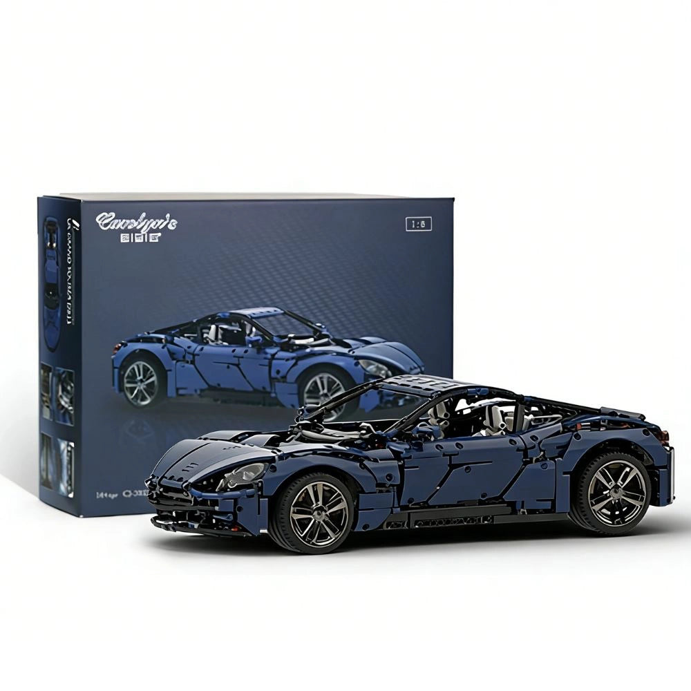 1:8 Dark Blue UK Grand Tourer DB11 Static Sports Car Building Blocks - 2860 PCS