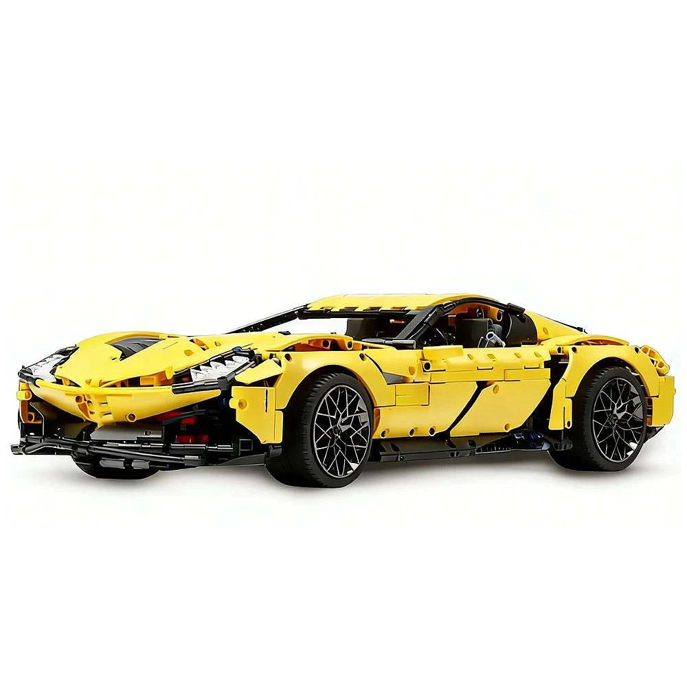 1:8 IL Toro Azzuro Static Sports Car Building Blocks (Yellow/White/Red/Black) - 2586 PCS