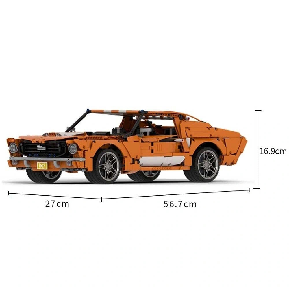1:8 Mustang 1967 Sports Car Building Blocks - 2972 PCS