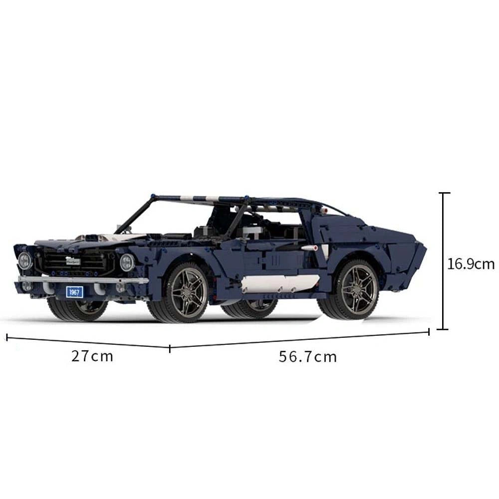 1:8 Mustang 1967 Sports Car Building Blocks - 2972 PCS