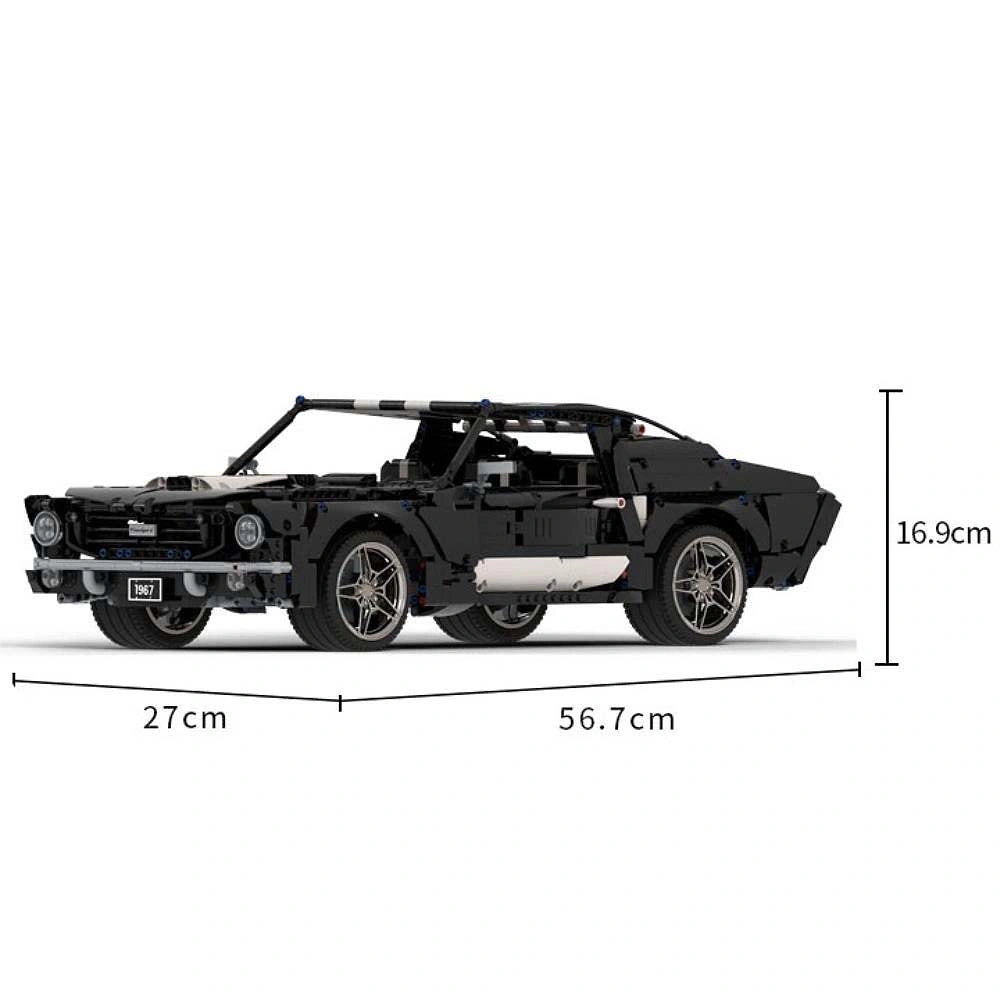 1:8 Mustang 1967 Sports Car Building Blocks - 2972 PCS