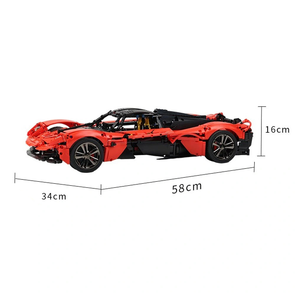 1:8 Red AM Valkyrie Sports Car Building Blocks - 2514 PCS