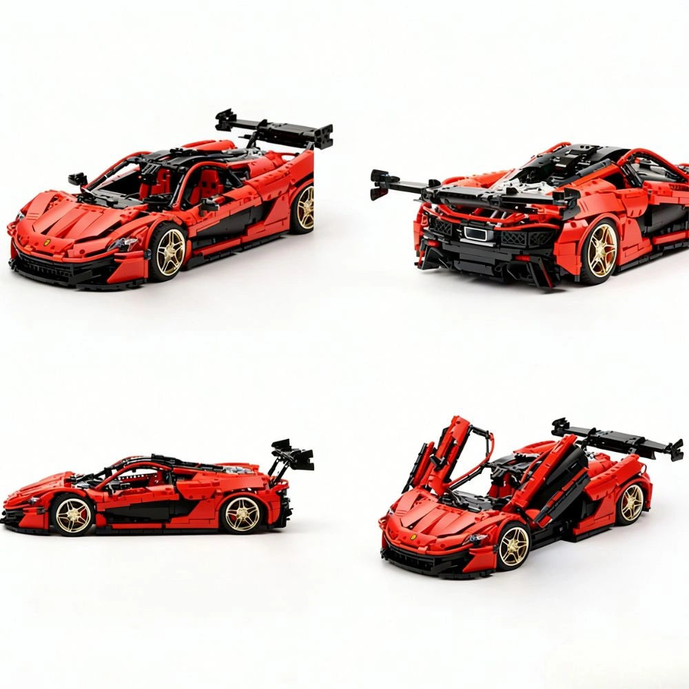 1:8 Red P1-GTR Dynamic Version Sports Car Building Blocks - 3222 PCS