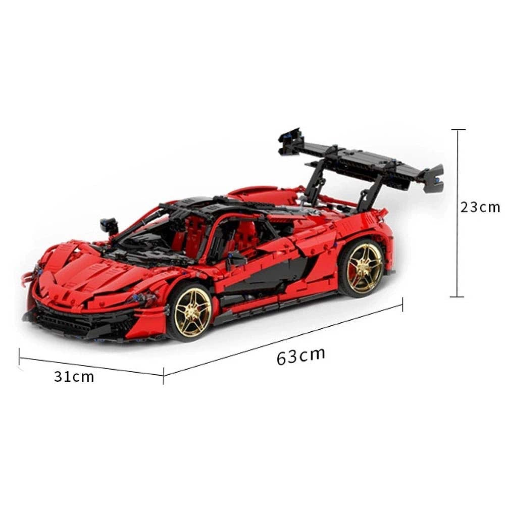 1:8 Red P1-GTR Dynamic Version Sports Car Building Blocks - 3222 PCS