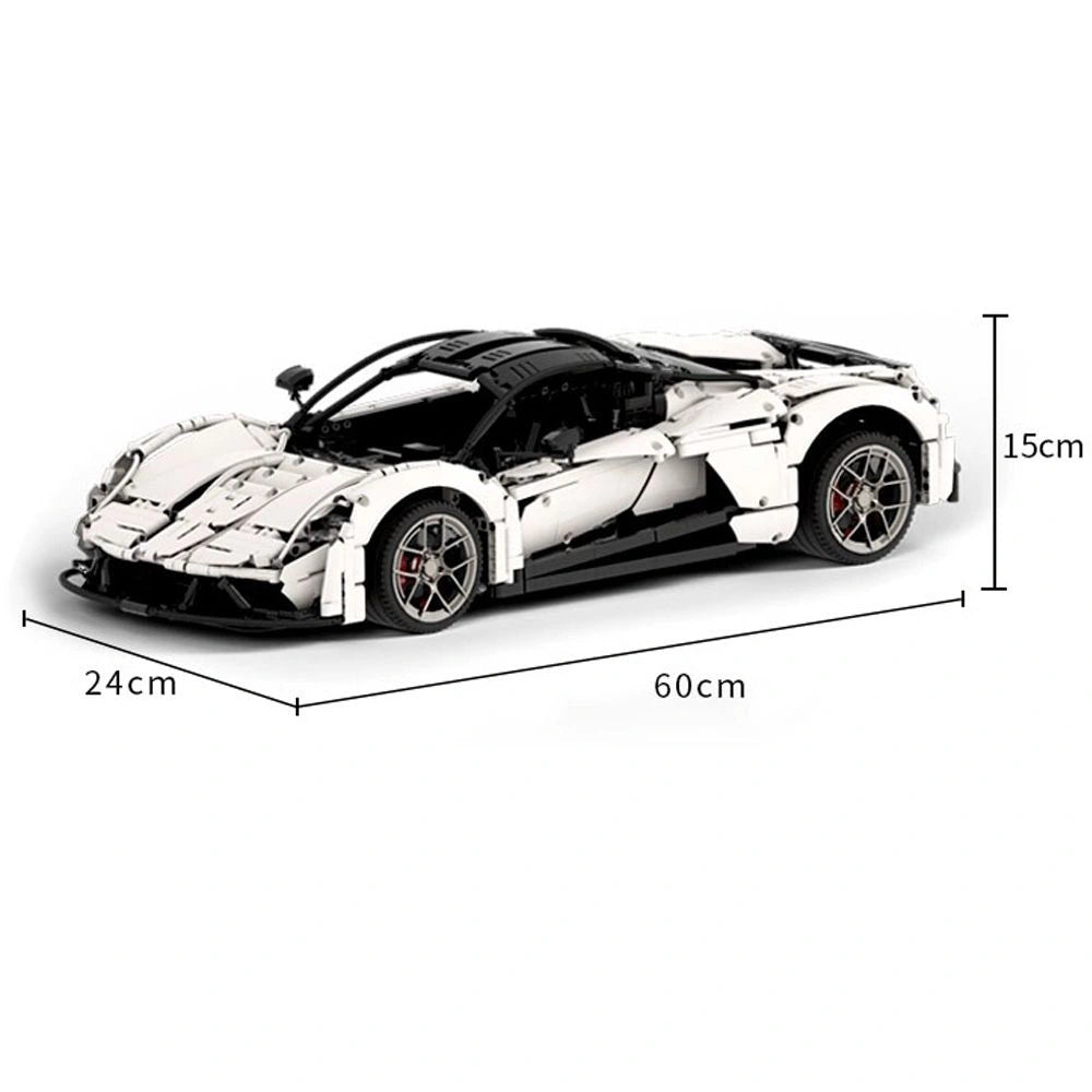 1:8 White & Gray Hennessey F5 Lukas MOD Sports Car Building Blocks - 3048 PCS