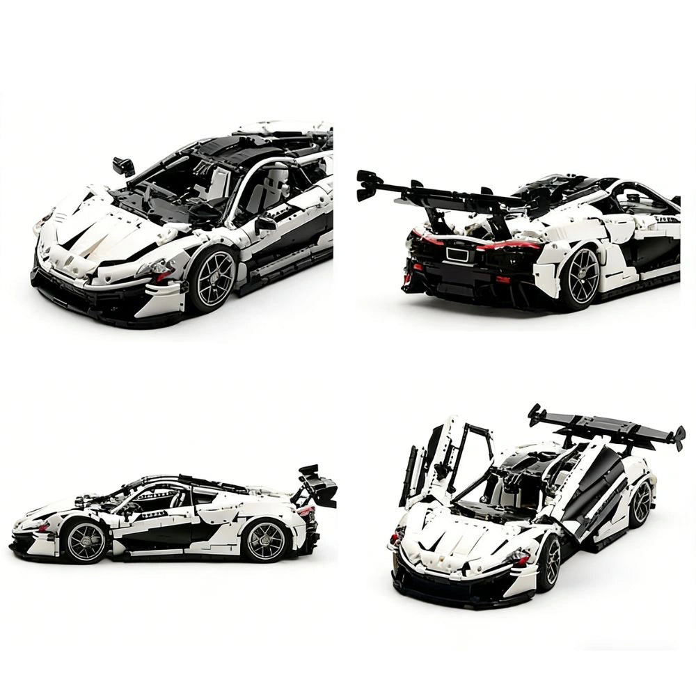 1:8 White P1-GTR Dynamic Sports Car Building Blocks - 3222 PCS