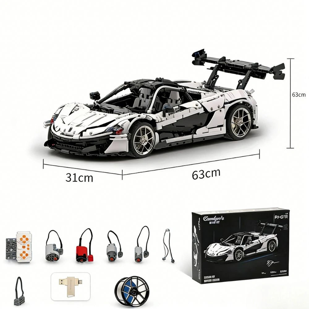 1:8 White P1-GTR Dynamic Supercar Building Blocks - 3222 PCS