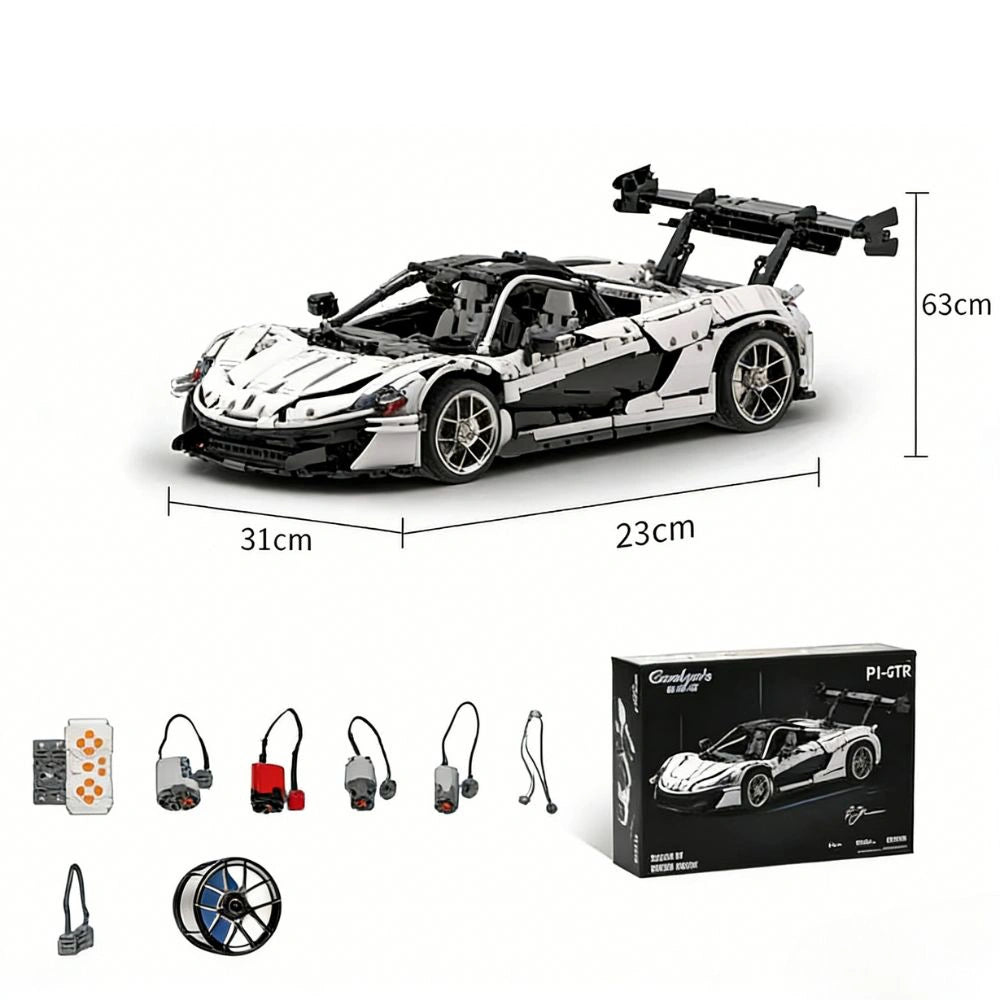 1:8 White P1-GTR Dynamic Supercar Building Blocks - 3222 PCS
