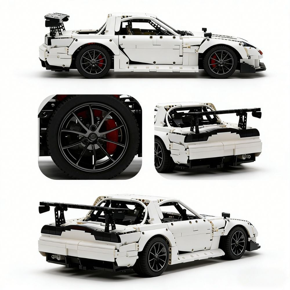 1:8 White Rx-7 FD RE Amemiya Sports Car Building Blocks - 3874 PCS