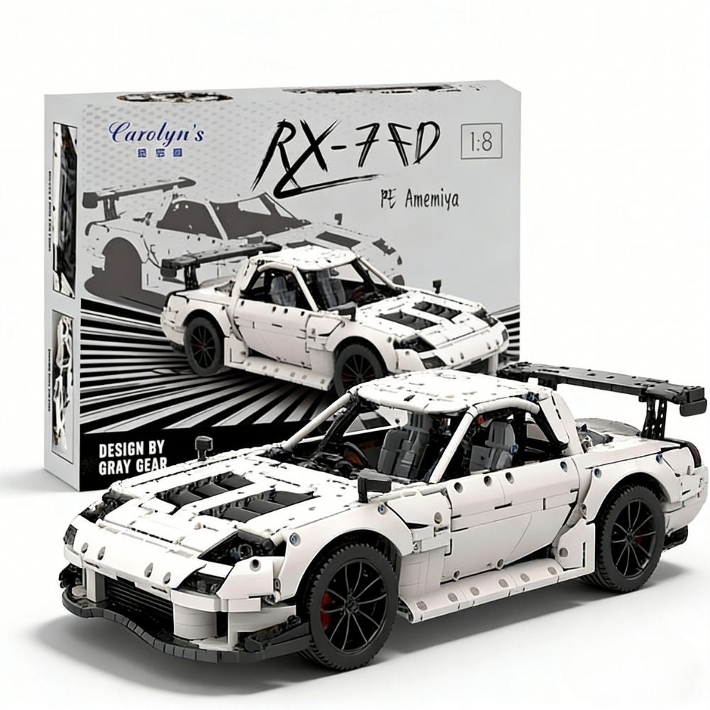 1:8 White Rx-7 FD RE Amemiya Sports Car Building Blocks - 3874 PCS