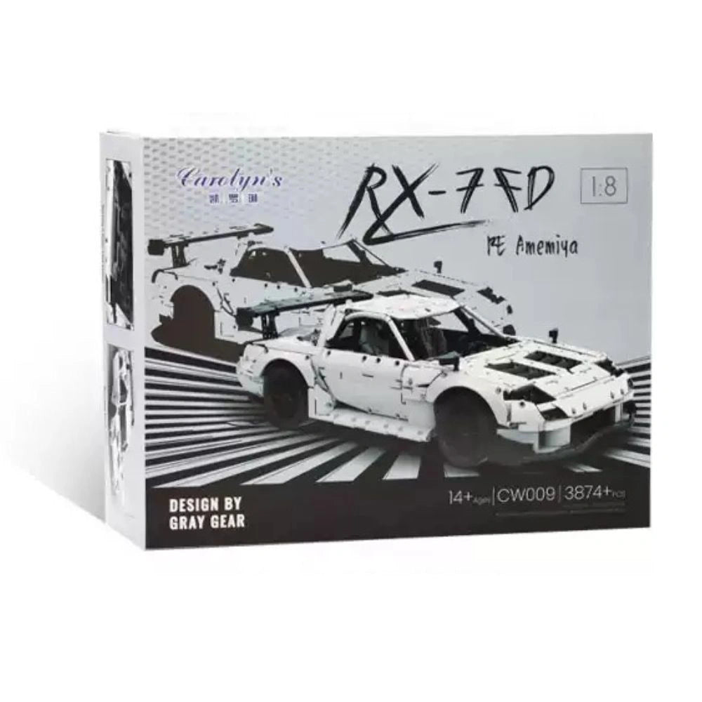1:8 White Rx-7 FD RE Amemiya Sports Car Building Blocks - 3874 PCS