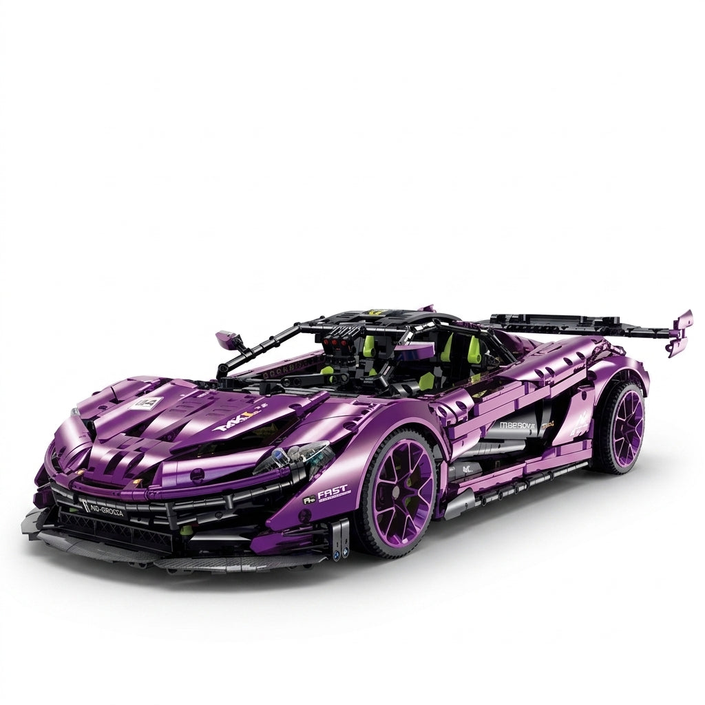 Advanced RC Track Supercar Building Block Set - Gallery 04 White