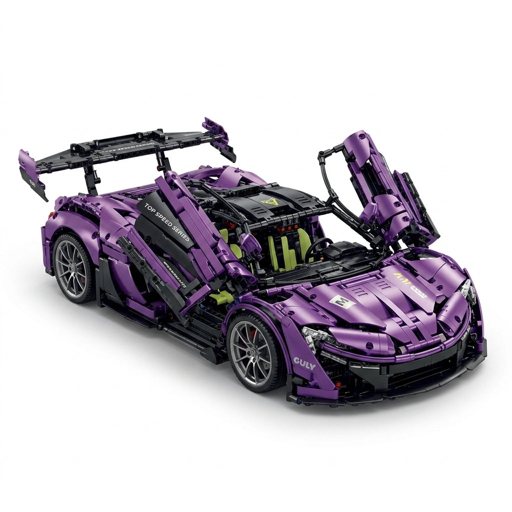 Advanced RC Track Supercar Building Block Set - Gallery 05 White