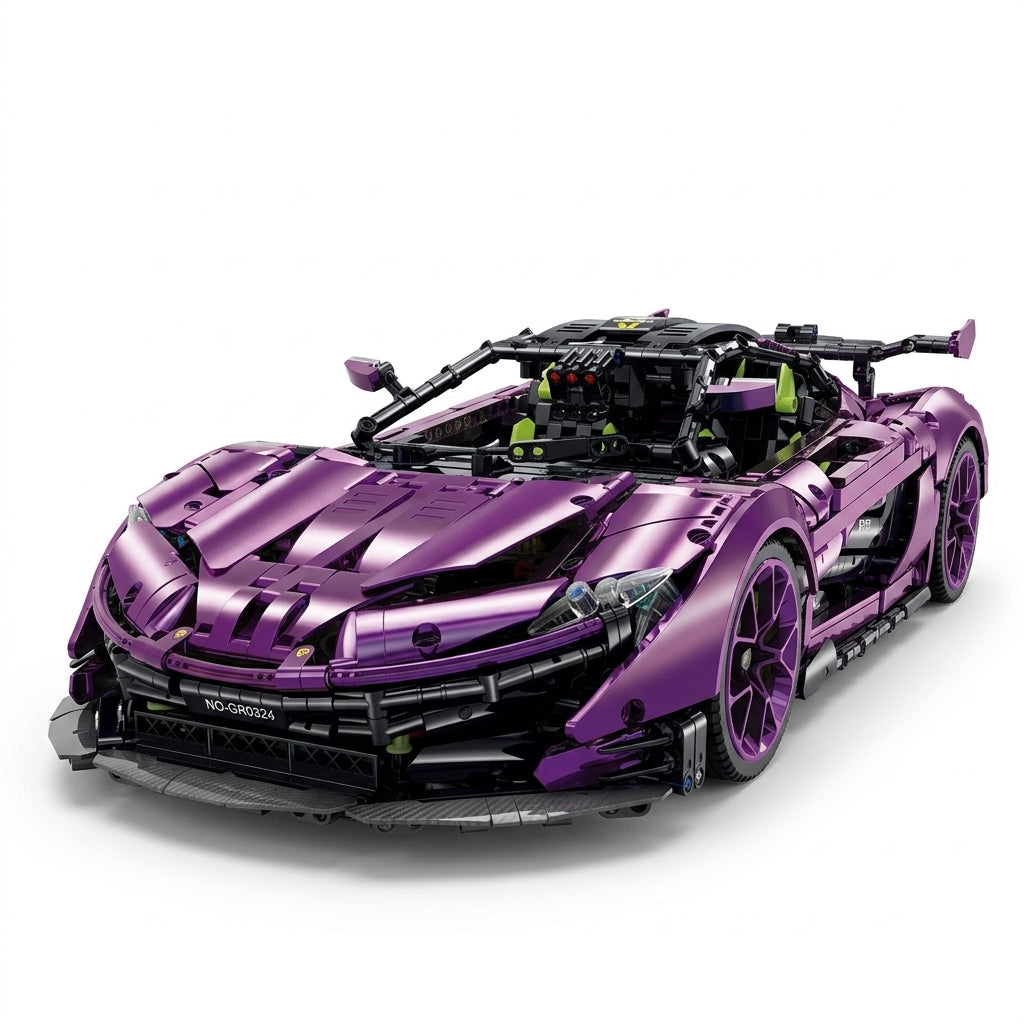 Advanced RC Track Supercar Building Block Set - Gallery 06 White