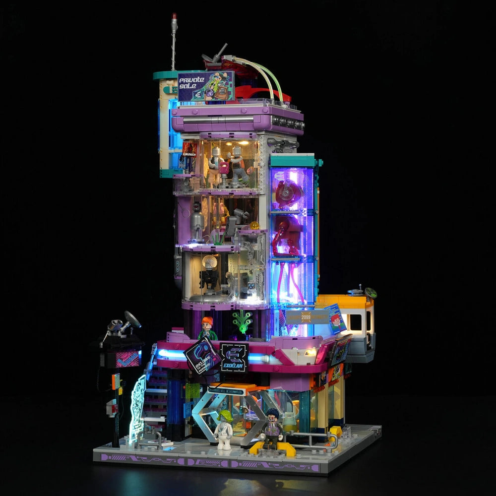 Neon Punk Fashion Store Street Building Toy – with LED Lights