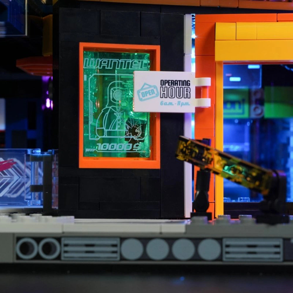 Neon Sky Train Station Building Toy – LED Light Street Model