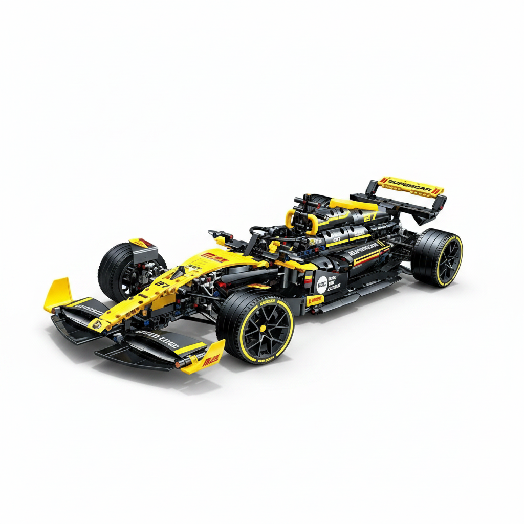RC Formula Racing Car Building Block Set - Gallery 04 White