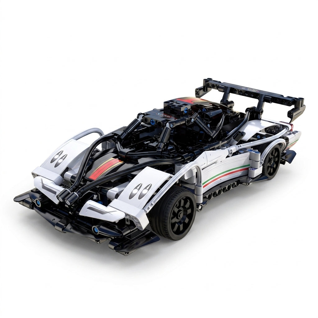 RC Programmable Wind Supercar Building Block Set - Gallery 06 White