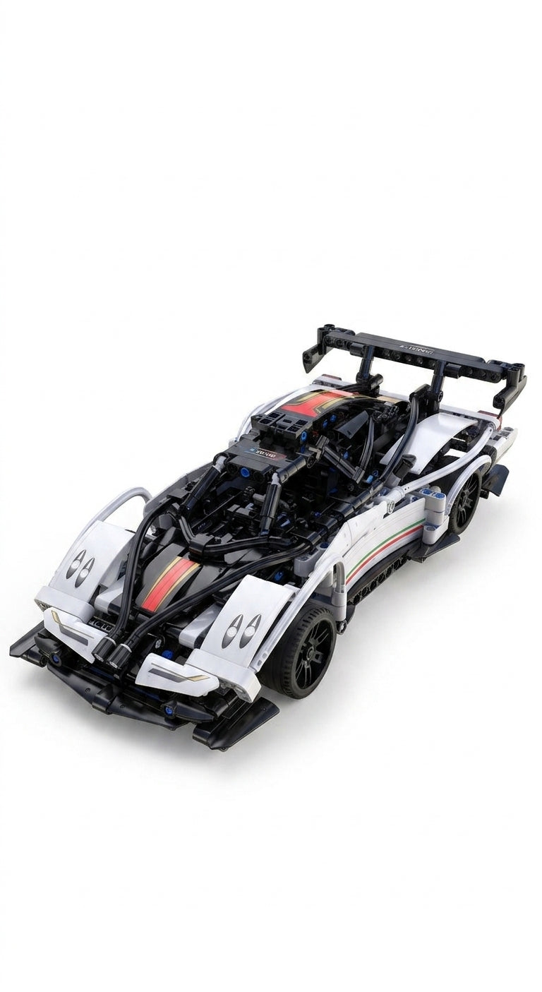 RC Programmable Wind Supercar Building Block Set - Gallery 08 White