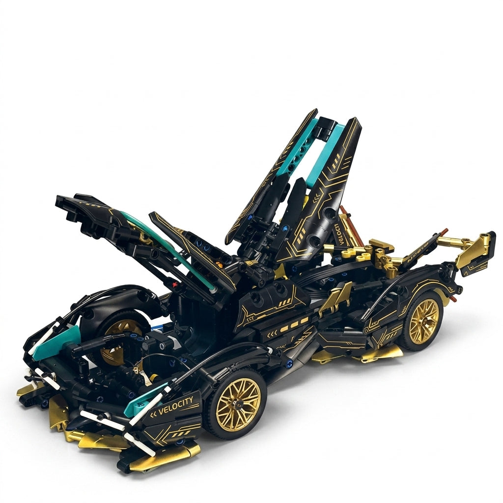 RC V12 Supercar Building Block Set - Gallery 06 White
