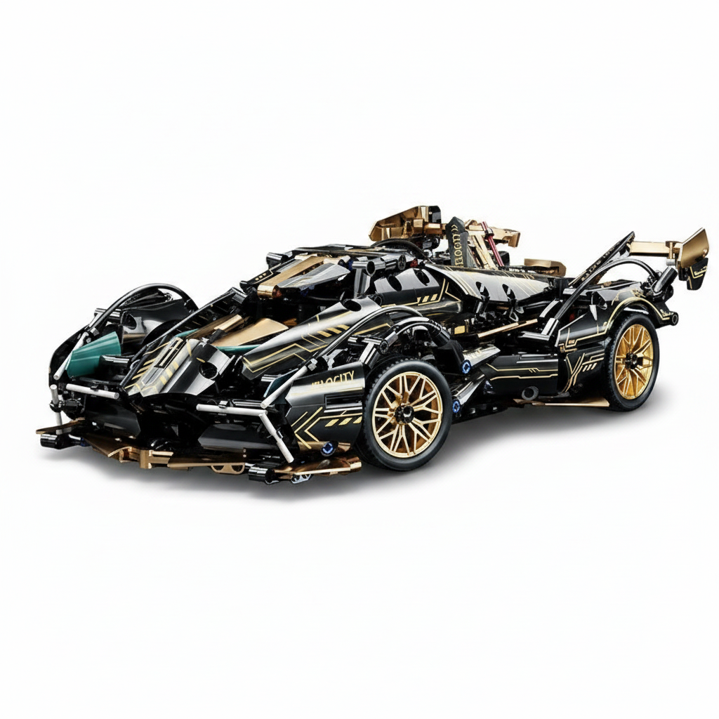 RC V12 Supercar Building Block Set - Gallery 07 White