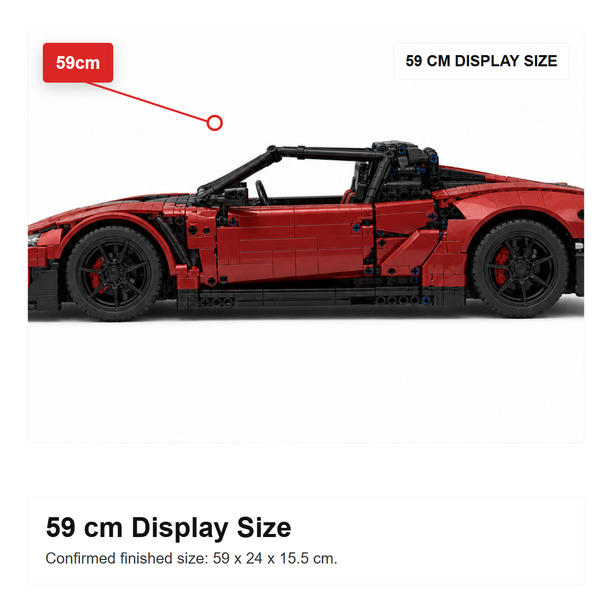 3778-Piece RC Supercar Building Block Set - 59 CM DISPLAY SIZE