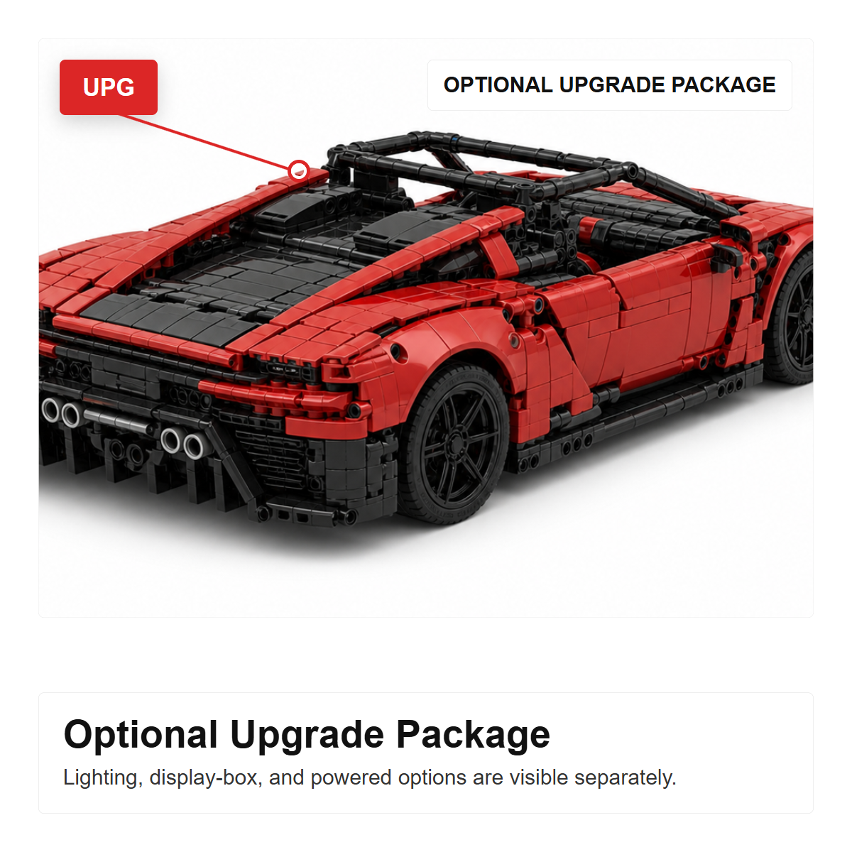3778-Piece RC Supercar Building Block Set - OPTIONAL UPGRADE PACKAGE